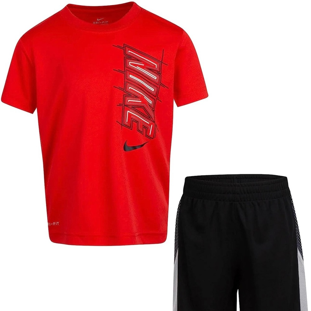 Nike Little Boys Dri-FIT Graphic Tee & Shorts 2 Piece Set Size 7